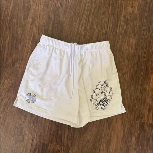 Urban outfitters White Mesh Men's Shorts with Scorpion Design - Picture 1 of 8